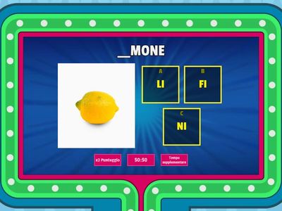 INSERISCI LA SILLABA CORRETTA