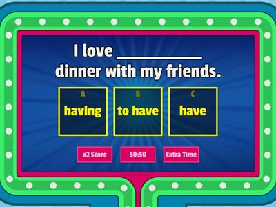 Verb patterns (-ing forms)