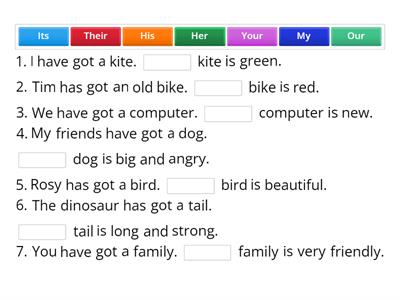 Possessive adjectives 
