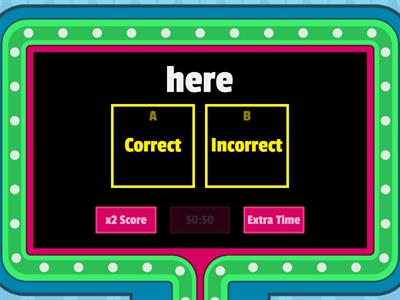 Vowel-r syllables Game Show Quiz