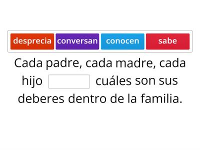 Concordancia gramatical - nivel intermedio