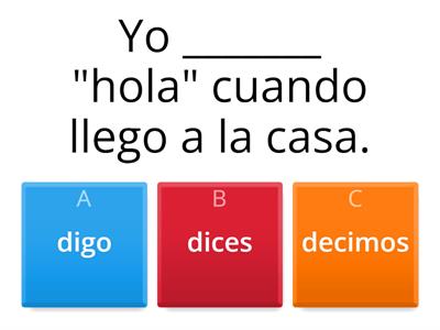 verbos irregulares en presente