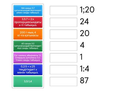 Қатынас және пропорция