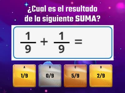 Sumas y restas de fracciones con igual denominador