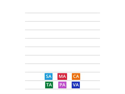 Escribir con sílabas con A - facil