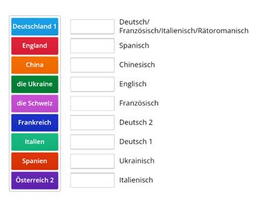 Länder und Sprachen  