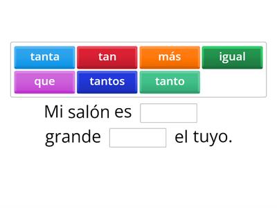 Comparativos de igualdad, superioridad o inferioridad A2