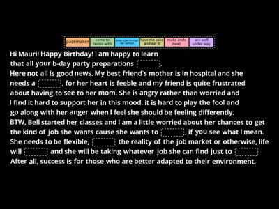 MC B-day letter Vocabulary 