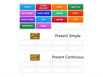 Present Simple vs Present Continuous expressions of time