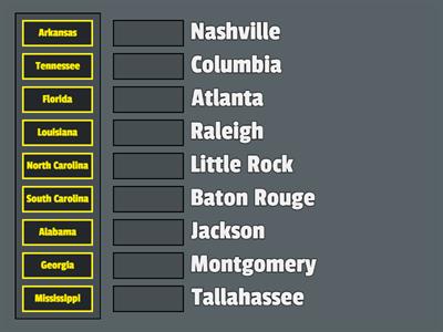 Southeast States & Capitals