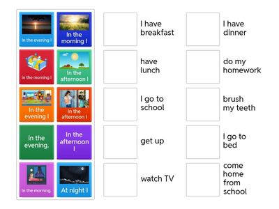 Daily routins and parts of the day