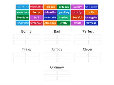 Adjectives with similar meanings C1, C2