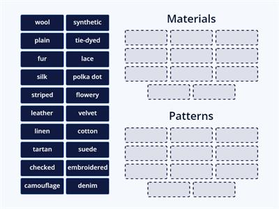  ЛЕ Materials and patterns 