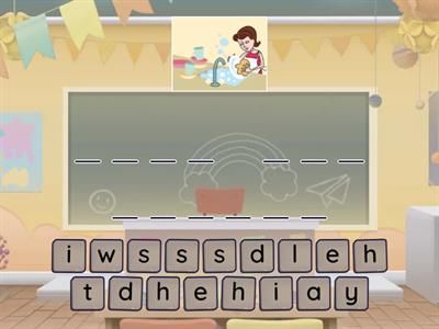 house chores 6e spell the words