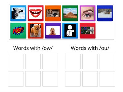 /ou/ /ow/ word sort