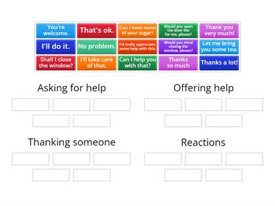 Asking for and offering help