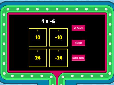 Multiplying/Dividing  Integers A