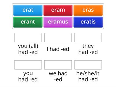 pluperfect (endings)