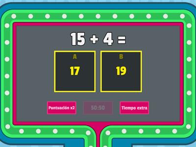 Calculo mental de sumas
