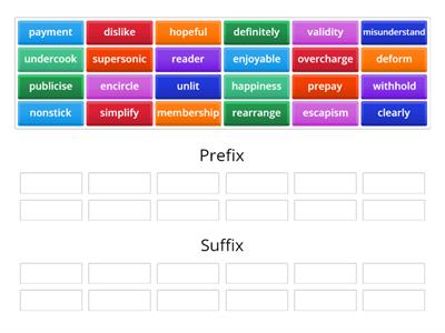 Affixes - prefix or suffix?