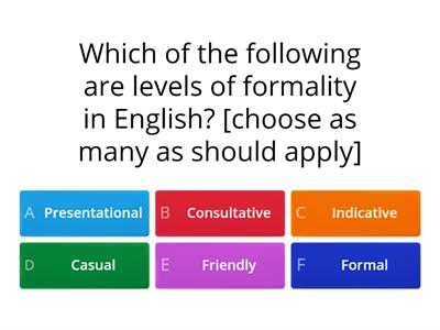 Levels of Formality in English (Part 2)  