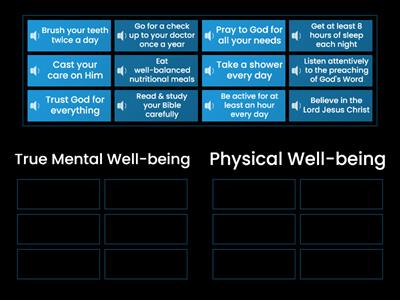 Biblical Mental Well-being Group Sort