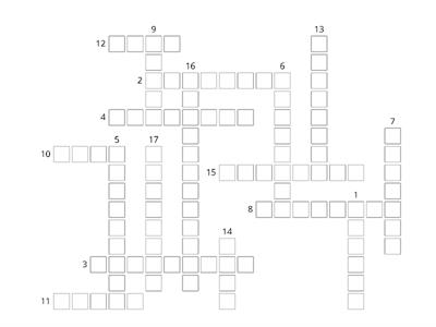 Crossword Impact 1 Unit 4 Vocab