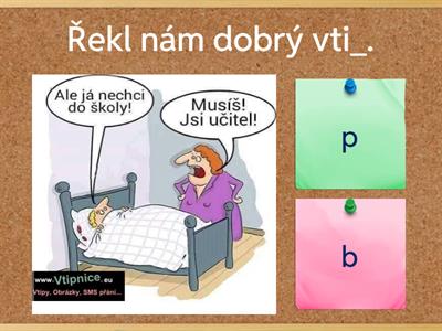 Párové souhlásky b-p (spodoba znělosti)