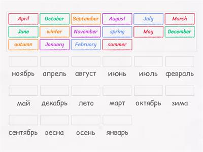 5 класс месяца