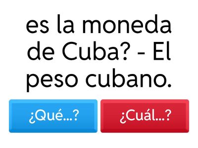 ¿Qué o cuál? Quiz