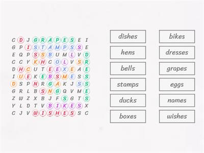 endings wordsearch 