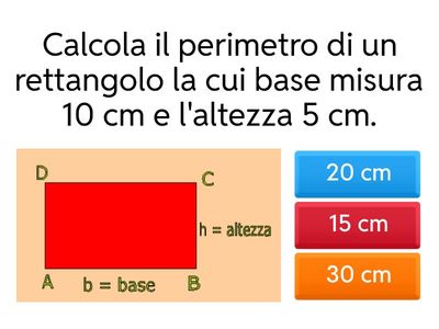 Perimetro, area e formule inverse del  rettangolo 