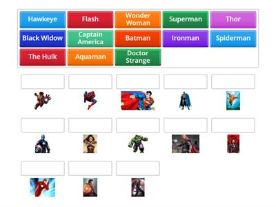 Superheroes names