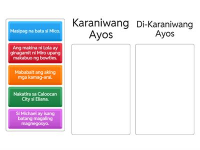 Ayos ng Pangungusap (Karaniwan at Di-Karaniwang Ayos)