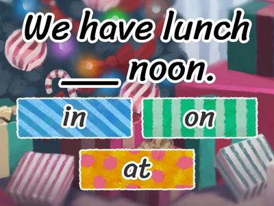 Prepositions of Time A1-A2 Quiz