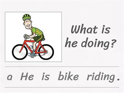 B1-B2 What are they doing? - Present Continuous practice - Unjumble