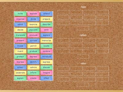 Suffixes -tion/-ation/-sion