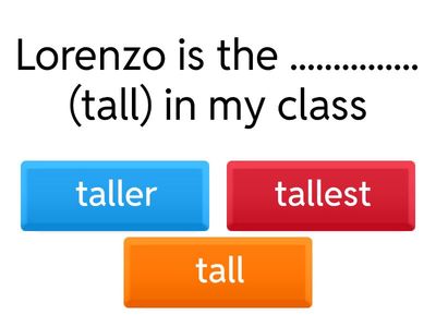 Comparative and Superlative Quiz