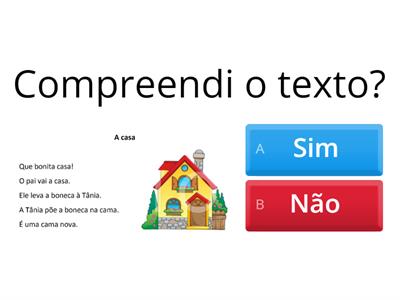 A casa - Texto 28 palavras (Leitura e interpretação)