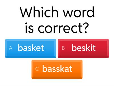 1st grade spelling test