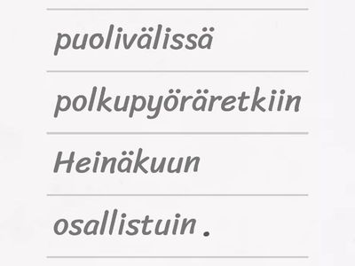 SUOMI SELVÄKSI. Kappale 9. Kääntämisharjoitus.