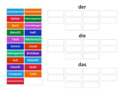 1YG im Klassenzimmer - der die oder das?