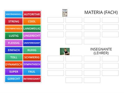 AGGETTIVI MATERIE SCOLASTICHE TEDESCO