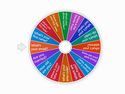 Personal Questions - Spin the Wheel