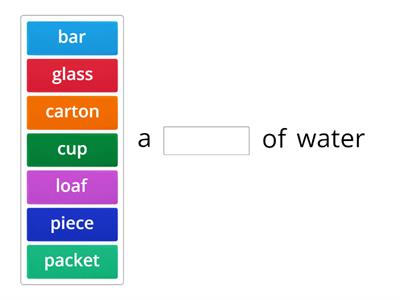 Food Partitives / Containers