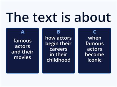 Reading comprehension - 