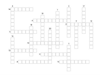 Crossword Puzzle - Inflected Endings -ed & -ing
