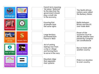 UNIT 4 JEFFERSON ERA VOCABULARY