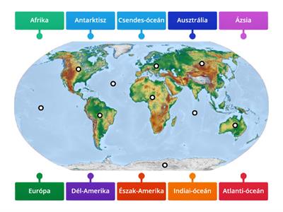 Földrészek, óceánok