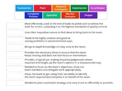 The Nine Belbin Team Roles